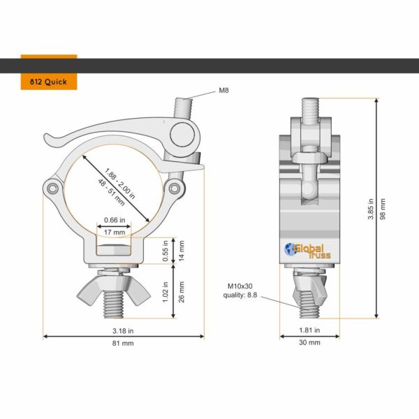 Global Truss 812 Quick-B Half Coupler - Image 6